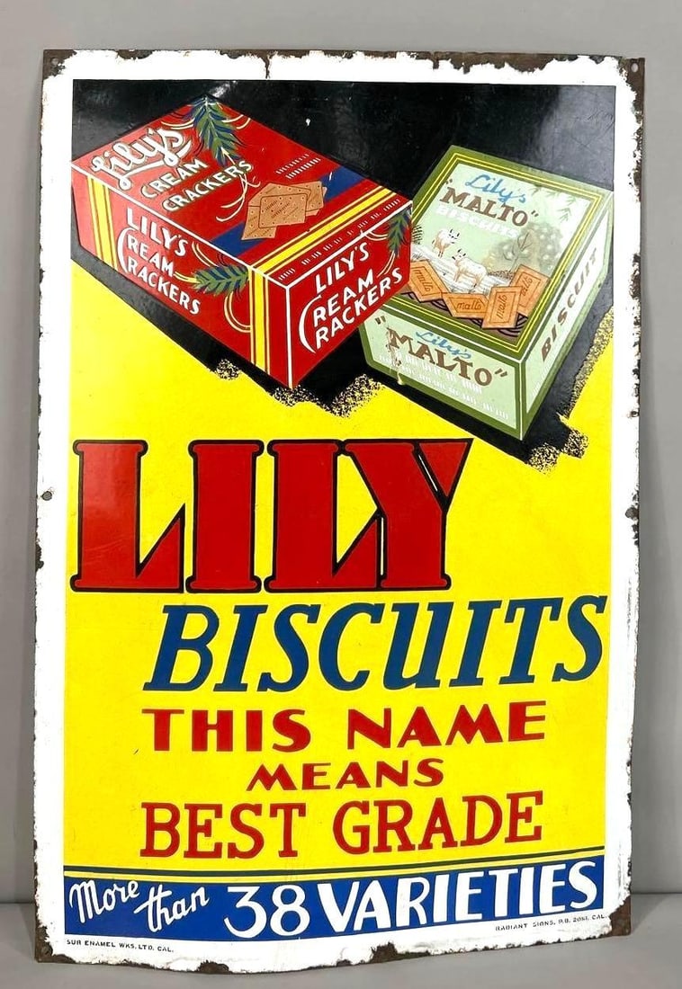 Lily Biscuits "This Name Means Best Grade" Porcelain Sign (TAC) (1 of 4)