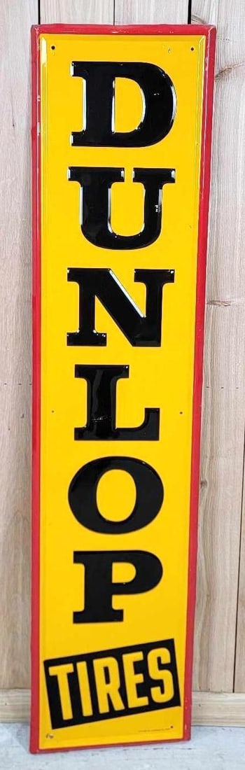 Dunlop Tires Self-Framed Embossed Tin Sign (1 of 5)