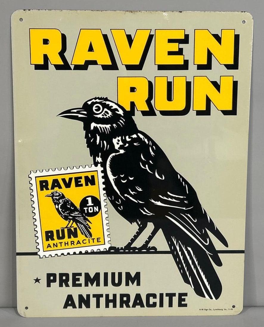 Raven Run Single-Sided Tin Sign W/ Raven Graphic (1 of 5)