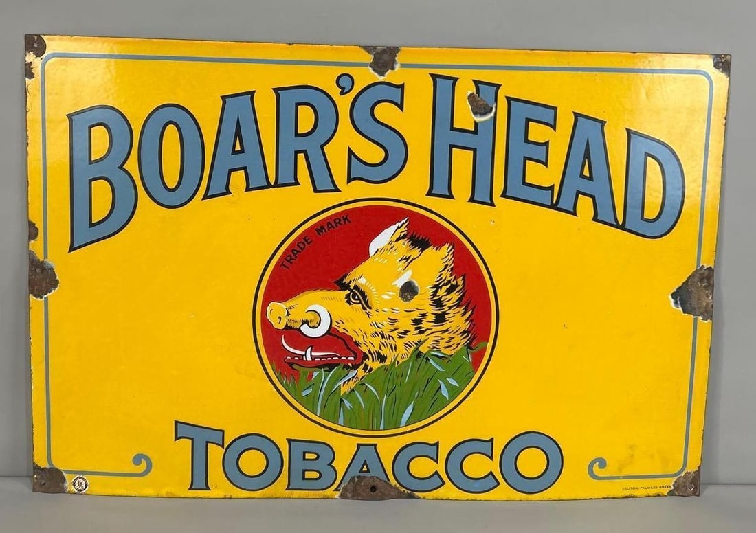 Boar's Head Tobacco w/Logo Porcelain Sign (TAC) (1 of 5)