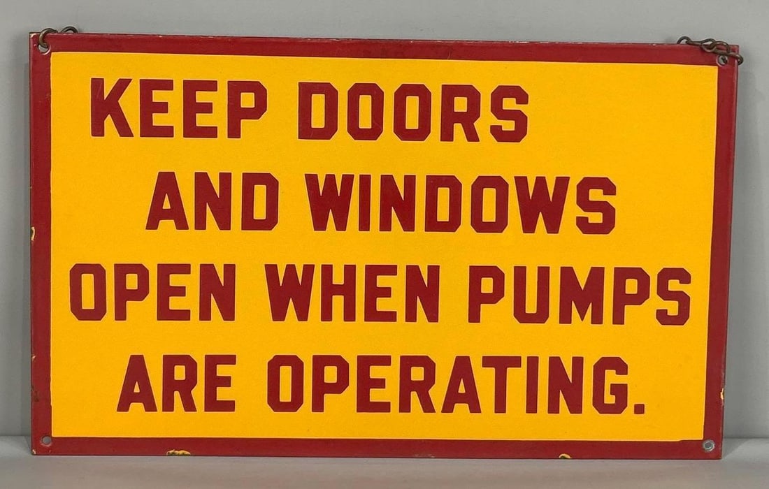 Shell Instructional Single-Sided Porcelain Sign (1 of 5)