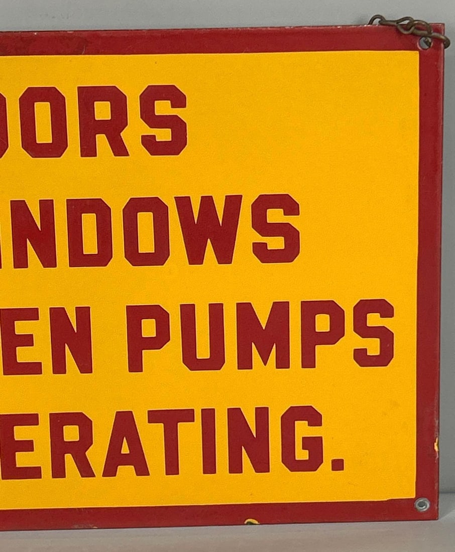 Shell Instructional Single-Sided Porcelain Sign - 3