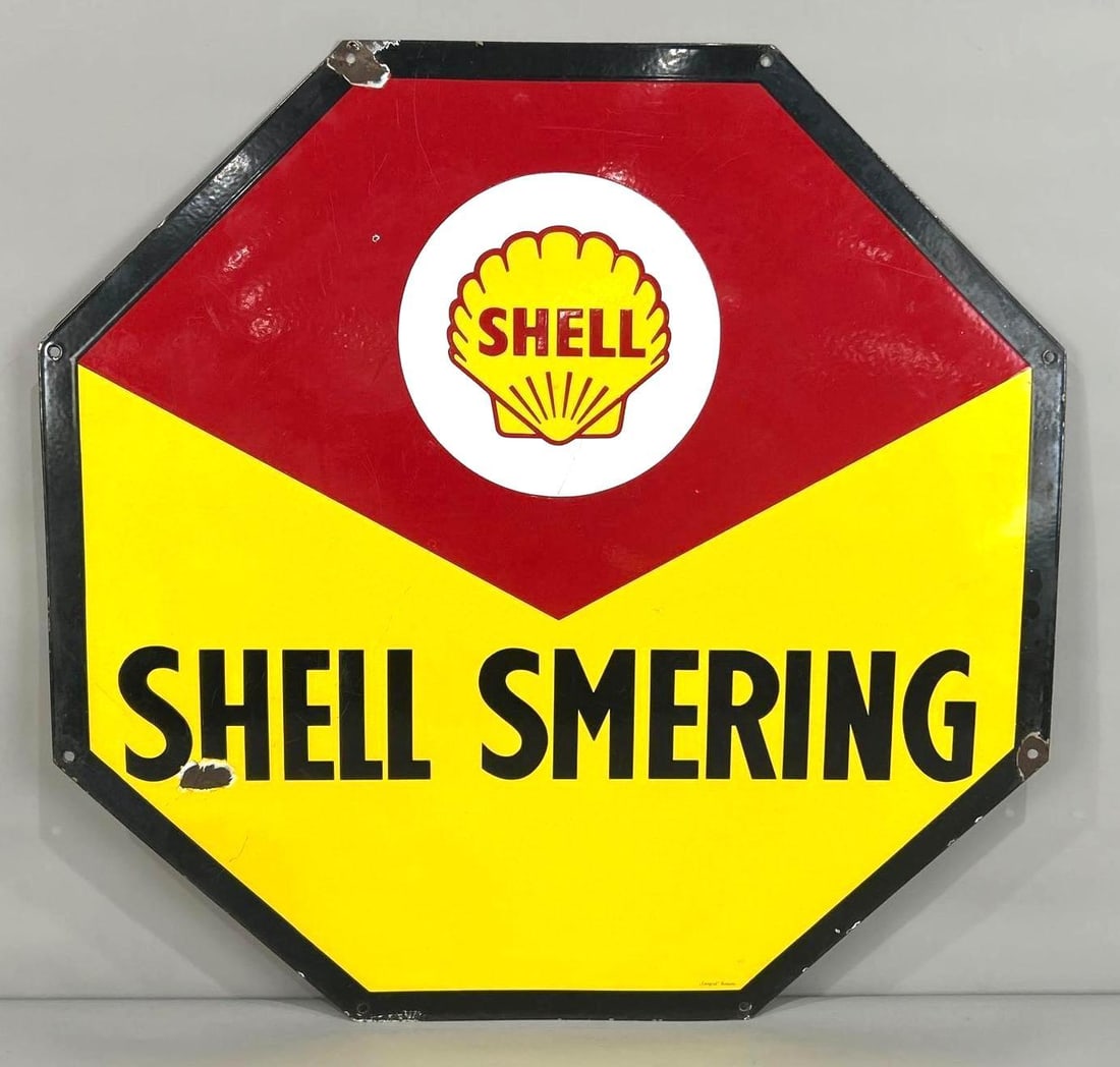 Shell Smering w/Logo Porcelain Sign (TAC) (1 of 5)