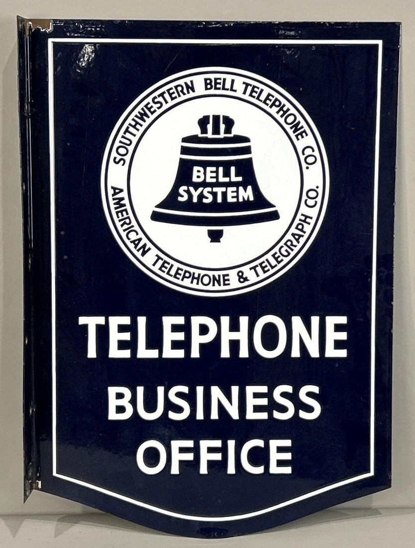 Southwestern Bell Telephone Business Office Porcelain Flange Sign (TAC) (1 of 5)