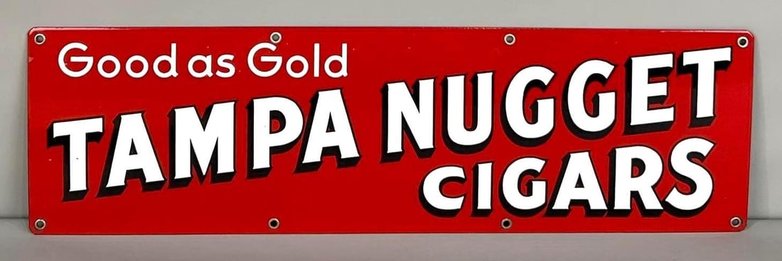 Tampa Nugget Cigars Single-Sided Porcelain Sign (1 of 5)