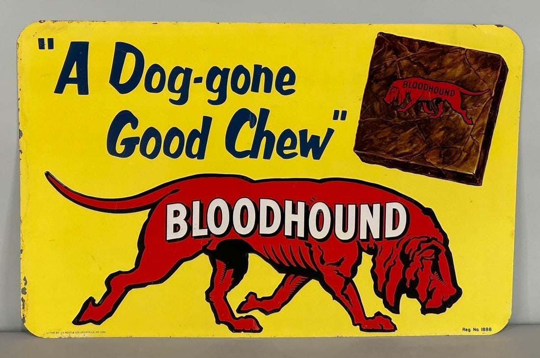 Bloodhound Chew Embossed Tin Sign W/ Bloodhound Graphic (1 of 5)