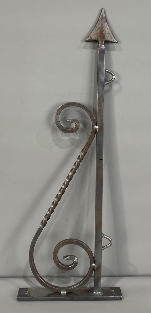 Custom Made Metal Sign Hanger: 21"L., holes are 12" on centers.