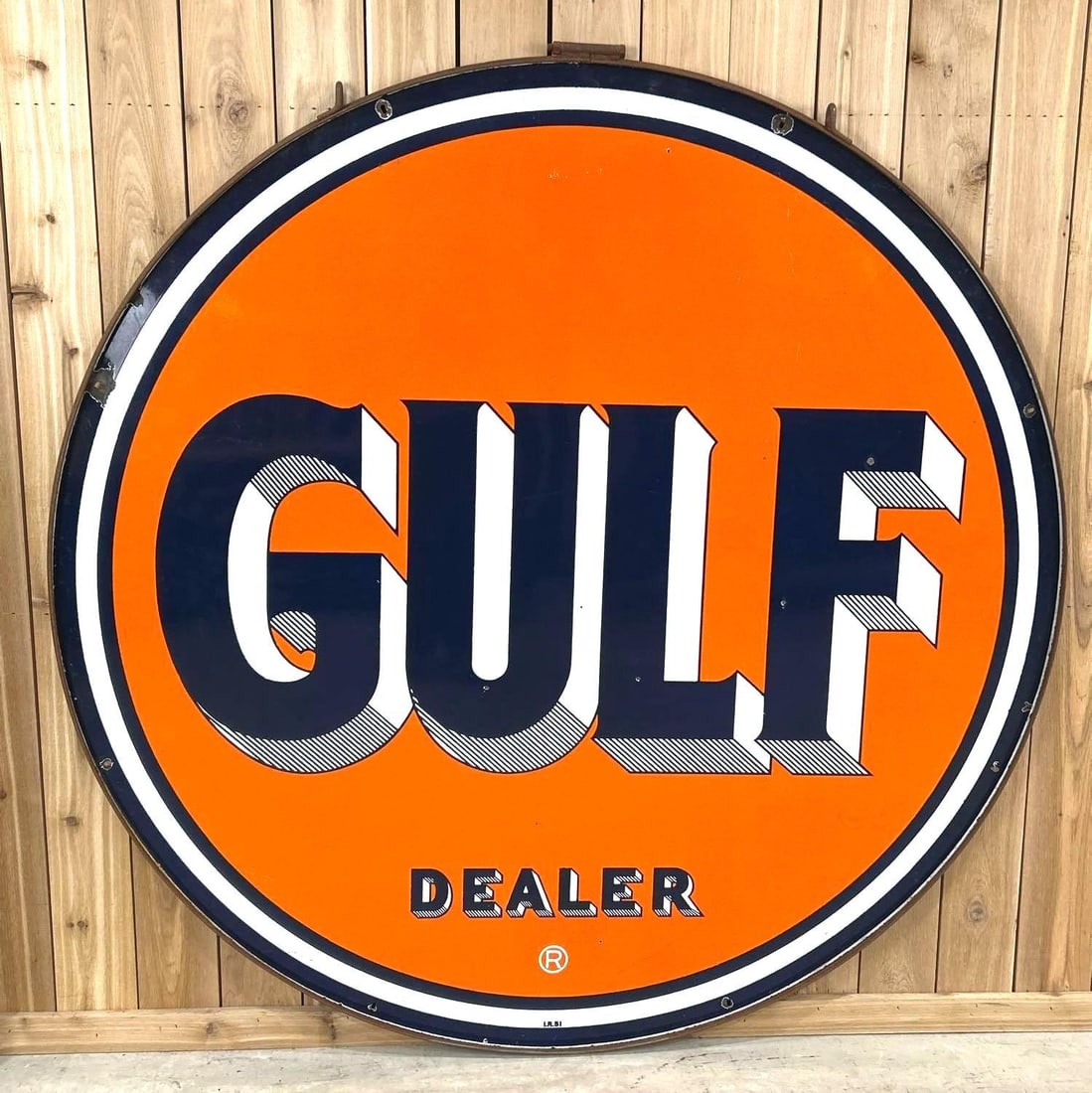 Gulf Porcelain Sation Identification Sign W/ Original Ring (1 of 6)