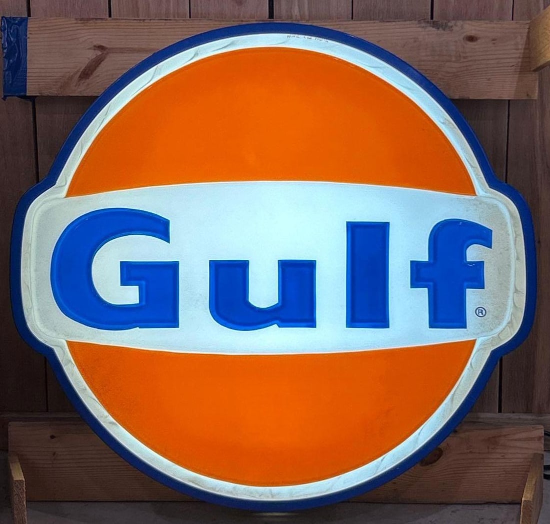 Gulf w/Wings Plastic Lighted Sign NIB (1 of 5)