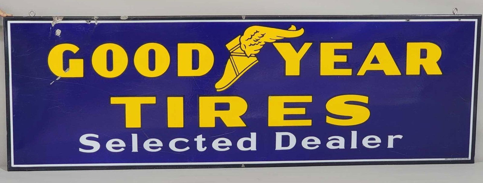 Goodyear Tires w/Winged Foot Logo Selected Dealer Porcelain Sign (TAC) (1 of 5)