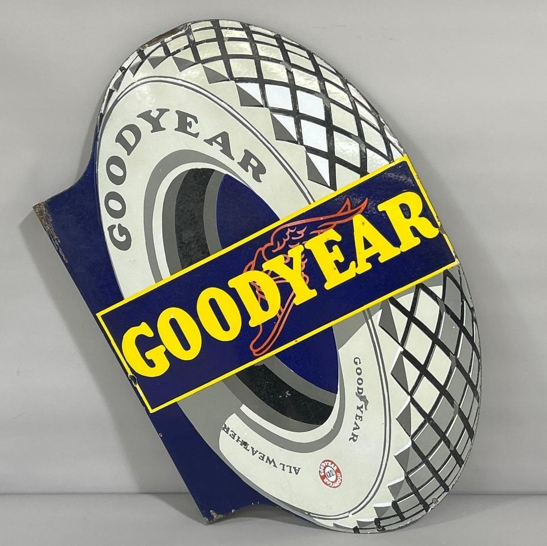 Goodyear w/Logo Porcelain Flange Sign (TAC) (1 of 8)