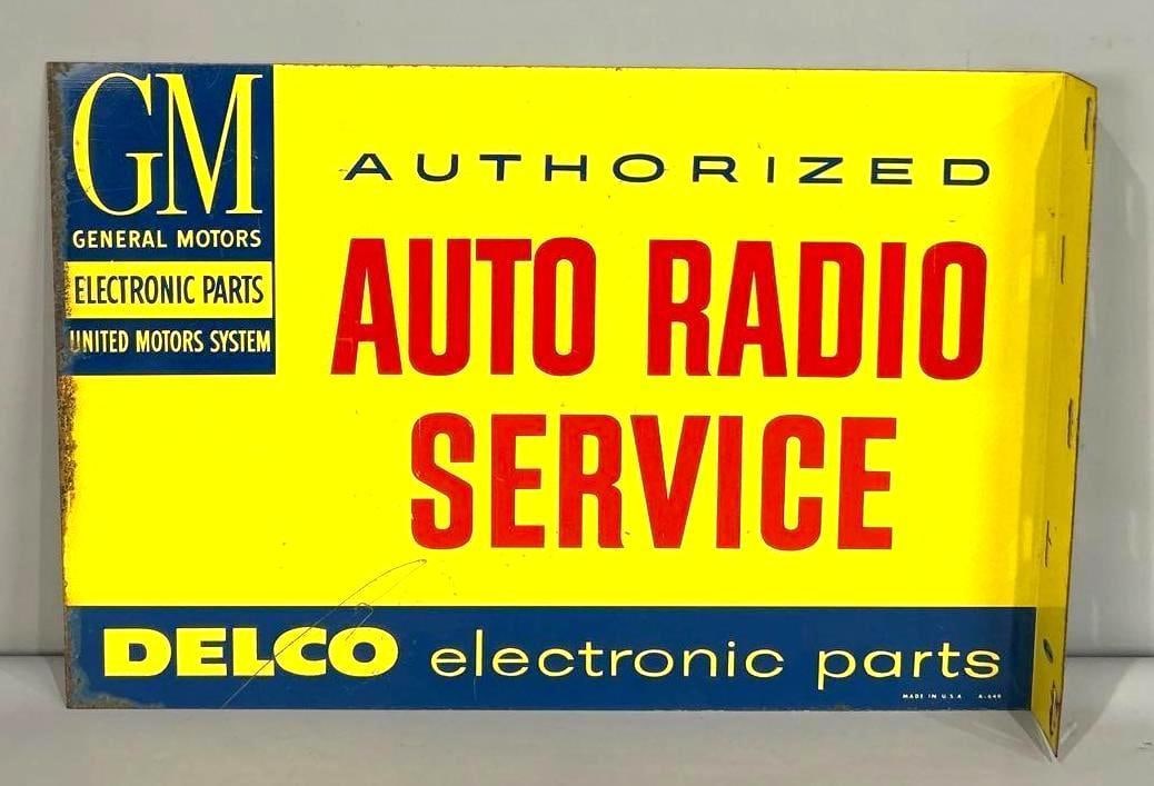 GM Auto Radio Service Painted Metal Flange Sign (1 of 8)