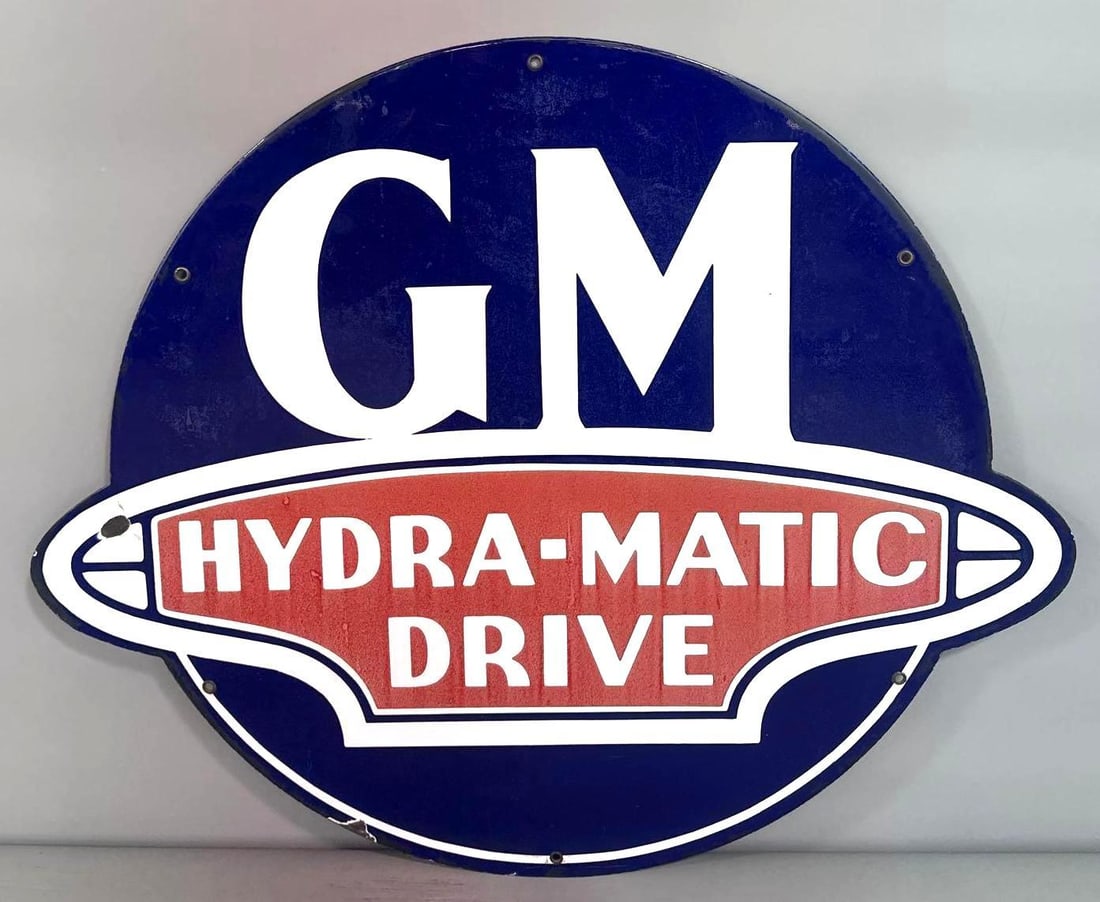 GM Hydra-Matic Drive Porcelain Sign (TAC) (1 of 3)