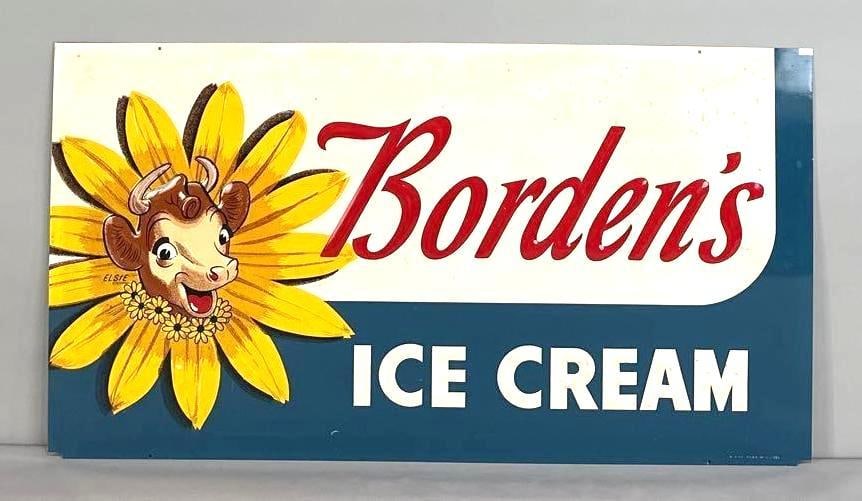 Borden's Ice Cream Embossed Sign W/ Elsie Graphic (1 of 4)