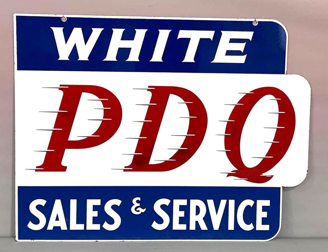 White (truck) PDQ Sales & Service Porcelain Sign (TAC) (1 of 6)