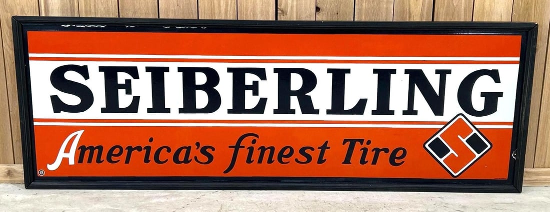 6' Seiberling "America's Finest Tire" Porcelain Sign (1 of 4)
