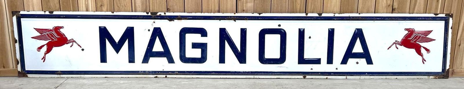 Magnolia Self-Framed Embossed Porcelain Sign W/ Pegasus Graphics (1 of 6)