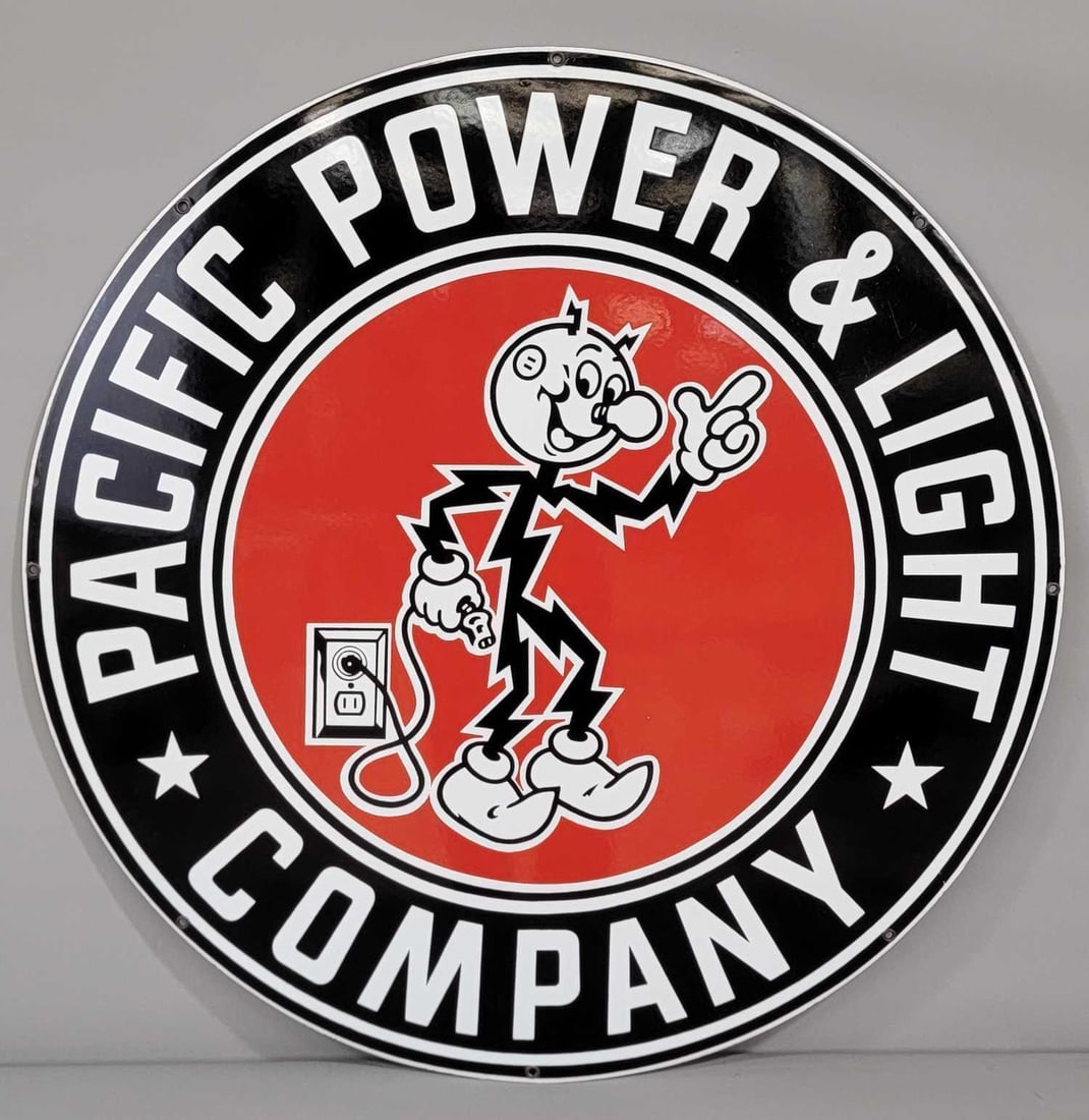 Pacific Power & Light Company w/Logo Porcelain Sign (TAC) (1 of 5)