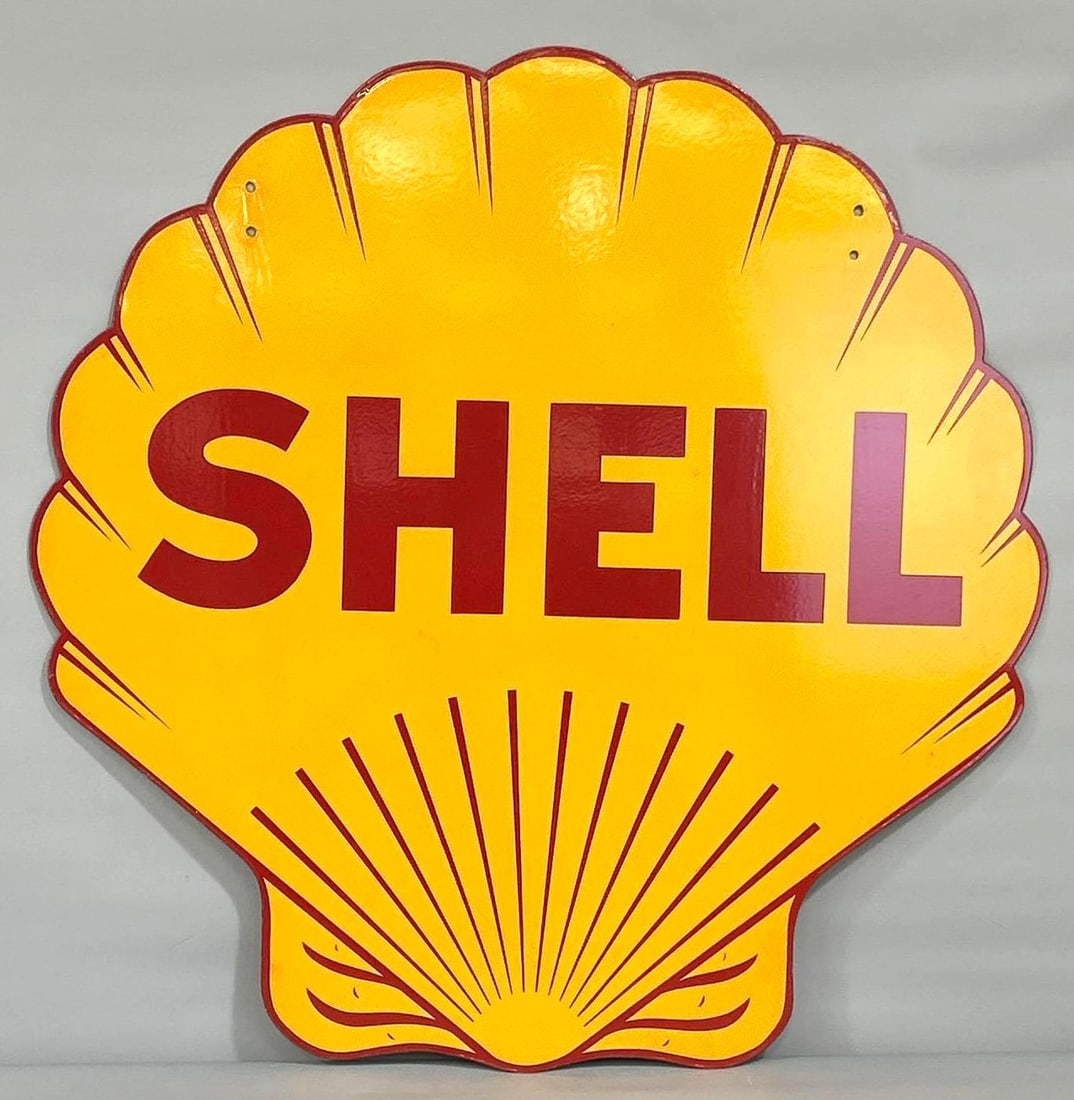 Shell w/half lines logo Porcelain Sign (TAC) (1 of 7)