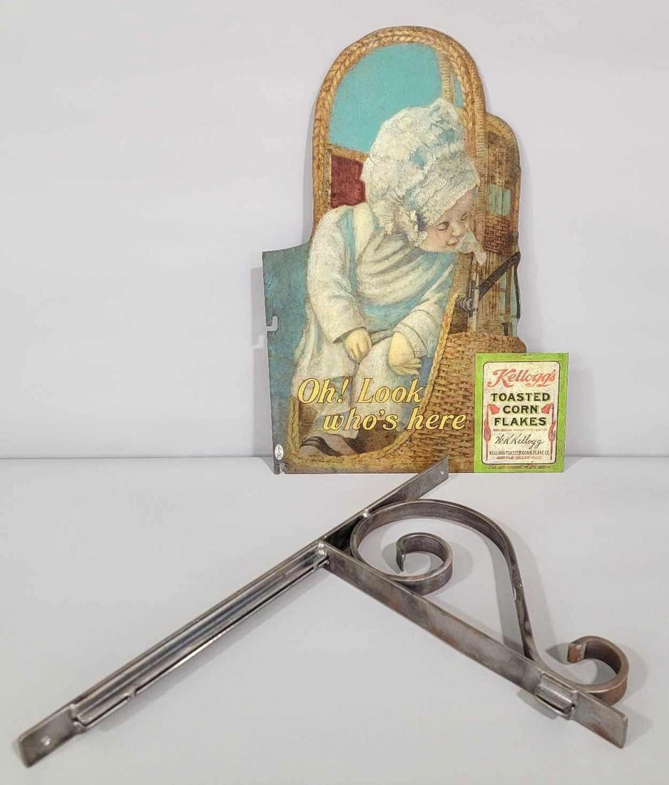 Kelloggs Toasted Corn Flakes DST Tin Flange Sign (TAC) (1 of 9)