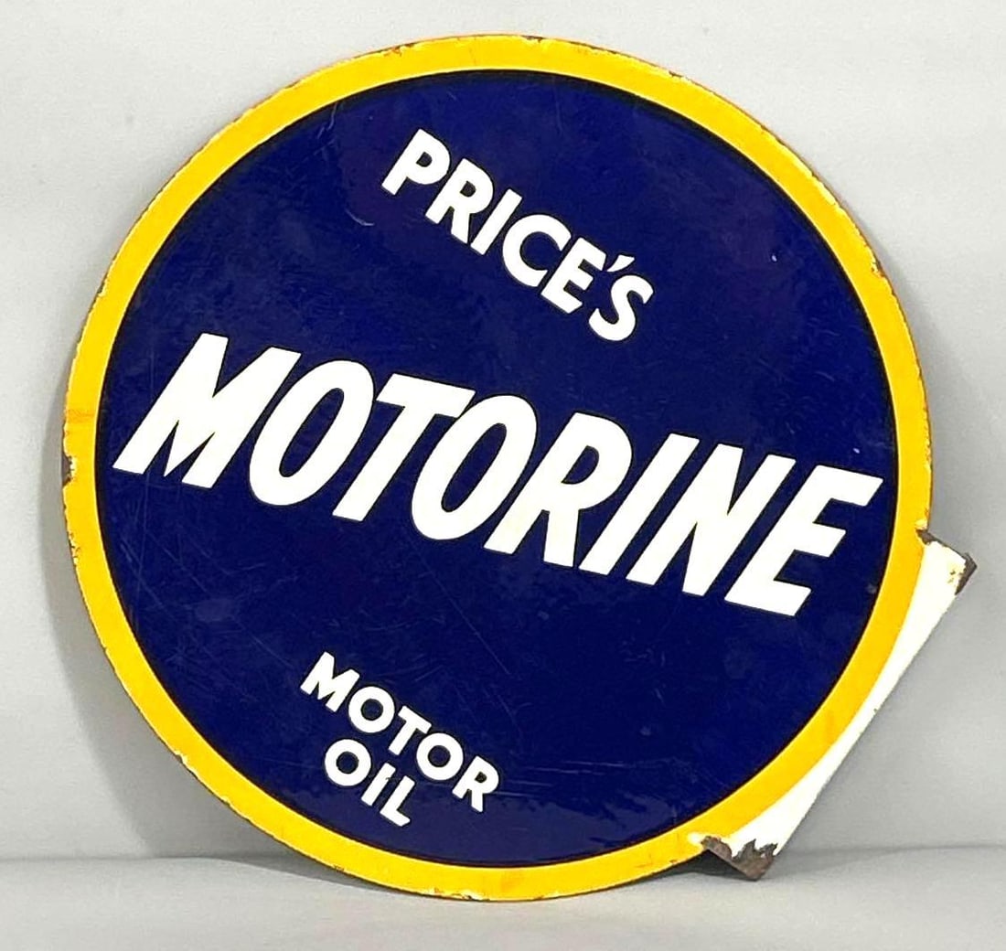 Price's Motorine Motor Oil Porcelain Flange Sign (TAC) (1 of 9)