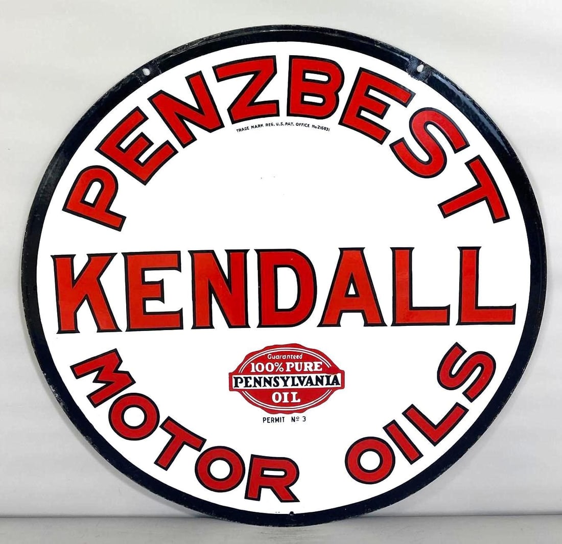 Kendall Penzbest Motor Oils w/Seal Porcelain Sign (36)(TAC) (1 of 7)