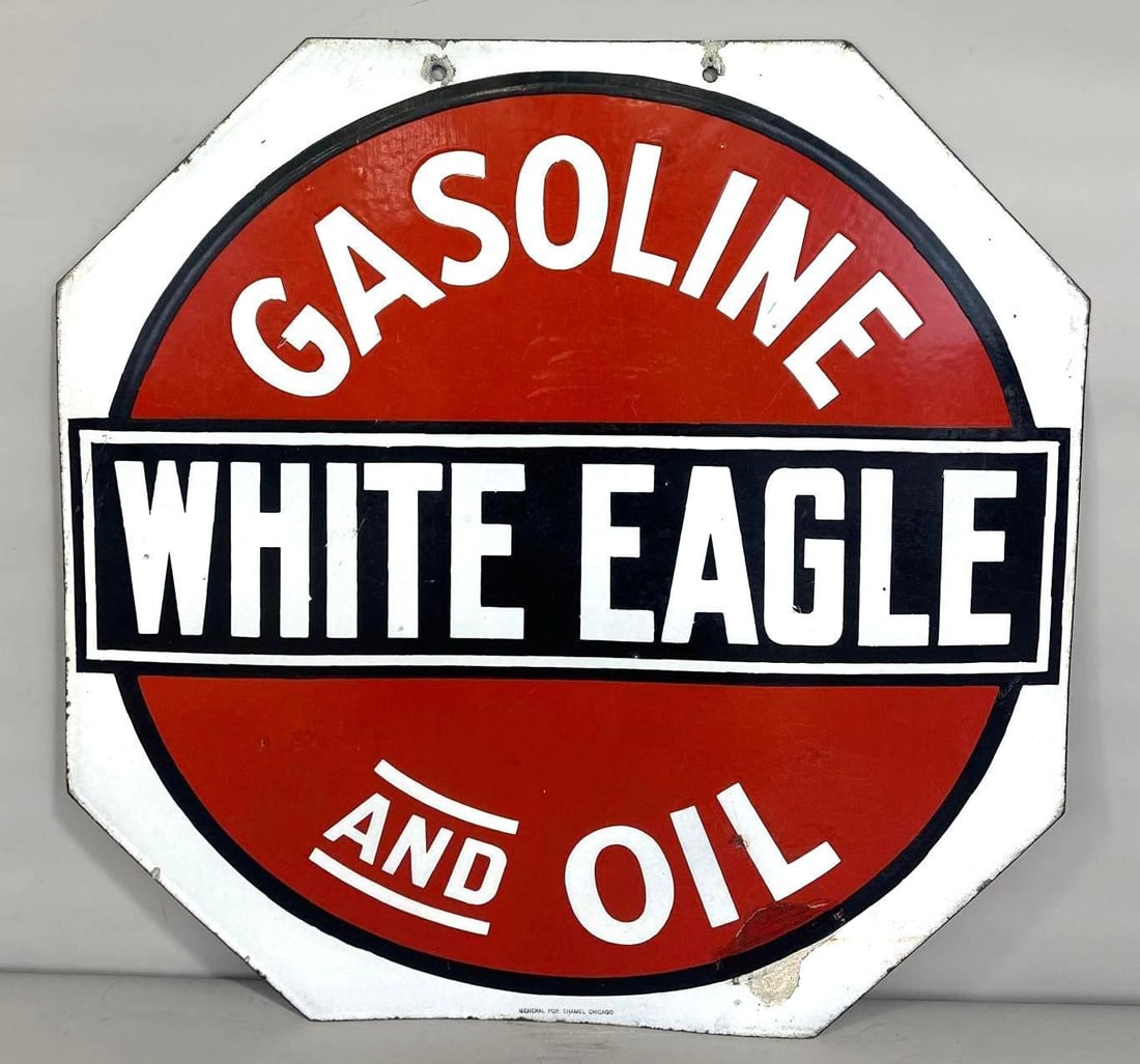 White Eagle Gasoline & Oil Porcelain Sign (TAC) (1 of 5)