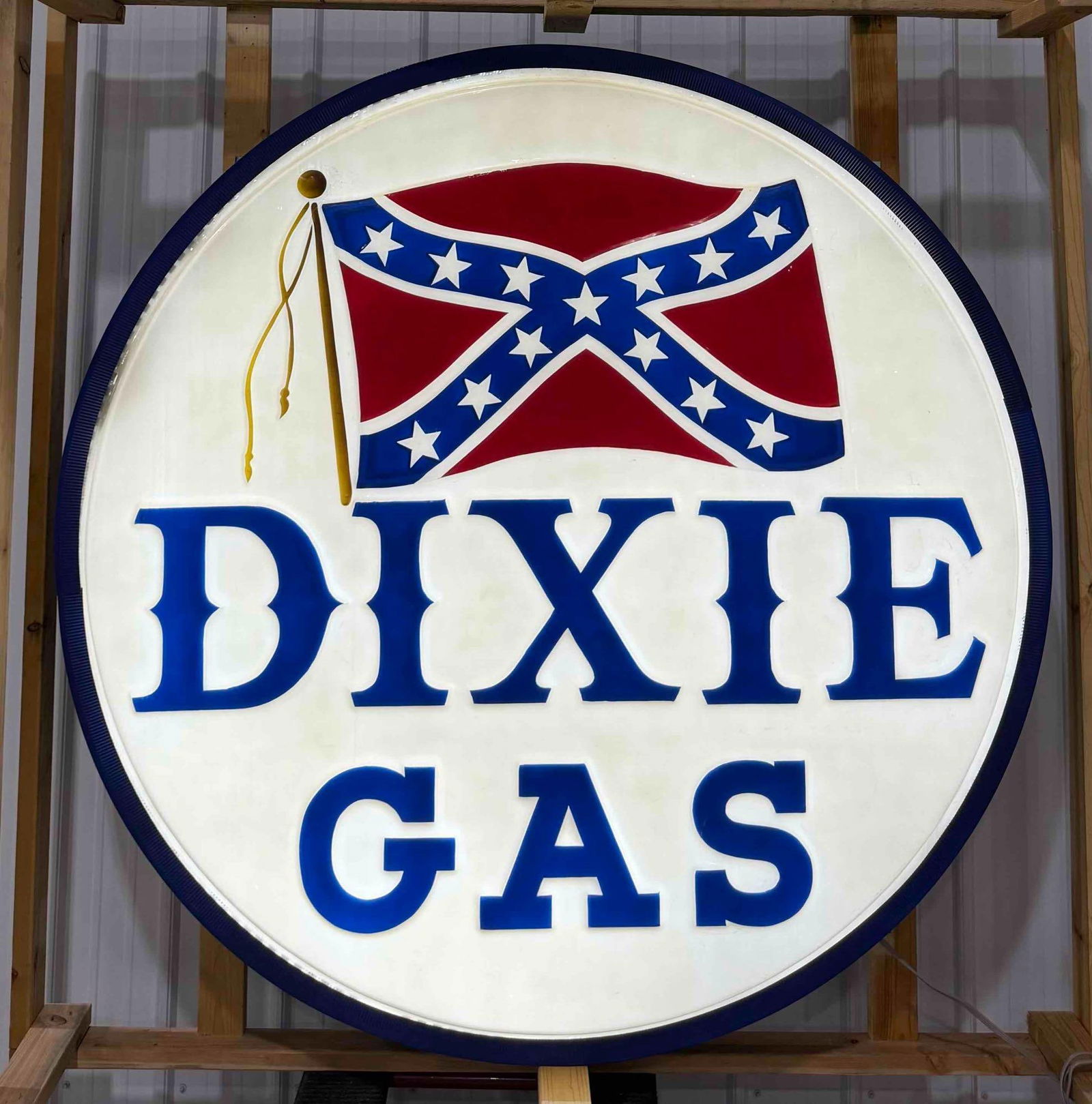 Dixie Gas Lighted Lexan Sign W/ Stars and Bars Graphic (1 of 5)