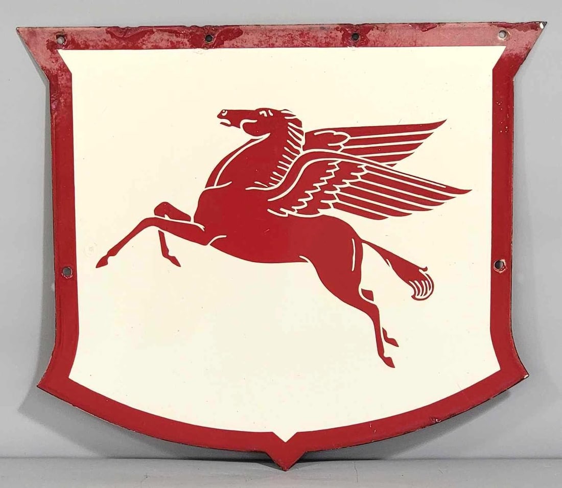 Pegasus Porcelain Sign (goes on the bottom of Wadhams sign)(TAC) (1 of 5)