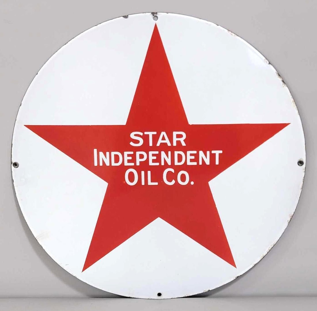 Star Independent Oil Co. Porcelain Sign (TAC) (1 of 3)