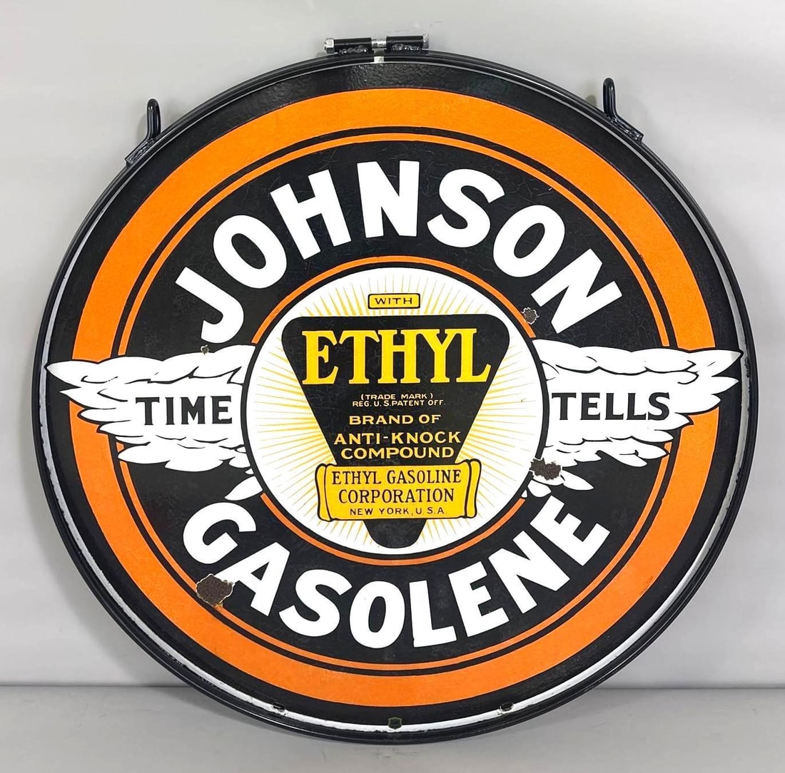 Johnson Gasolene w/Ethyl logo Porcelain Sign (TAC) (1 of 7)