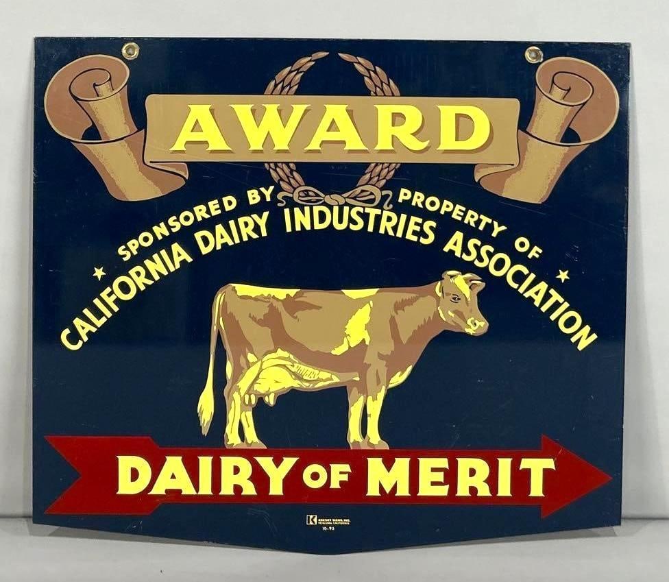 California Dairy Industries "Dairy Of Merit" Die-Cut Sign (1 of 7)