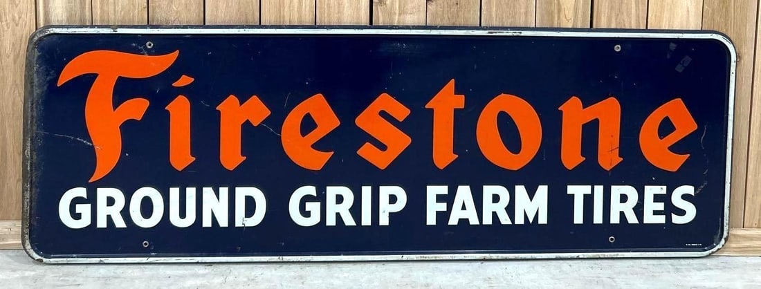 Firestone Ground Grip Farm Tires Porcelain Sign (TAC) (1 of 5)