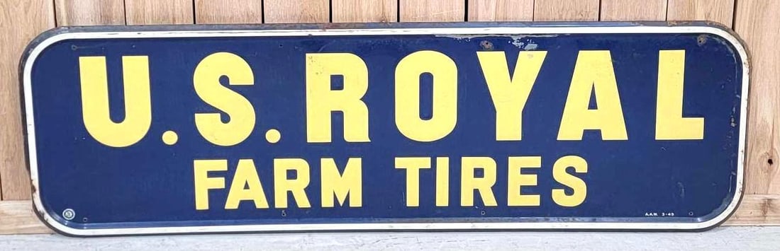 U.S. Royal Farm Tires Self-Framed Embossed Sign (1 of 5)