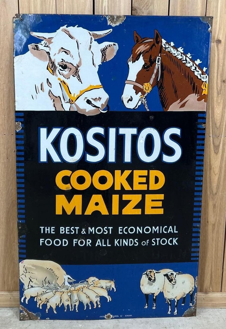 Kositos Cooked Maize w/Animals Porcelain Sign (TAC) (1 of 5)