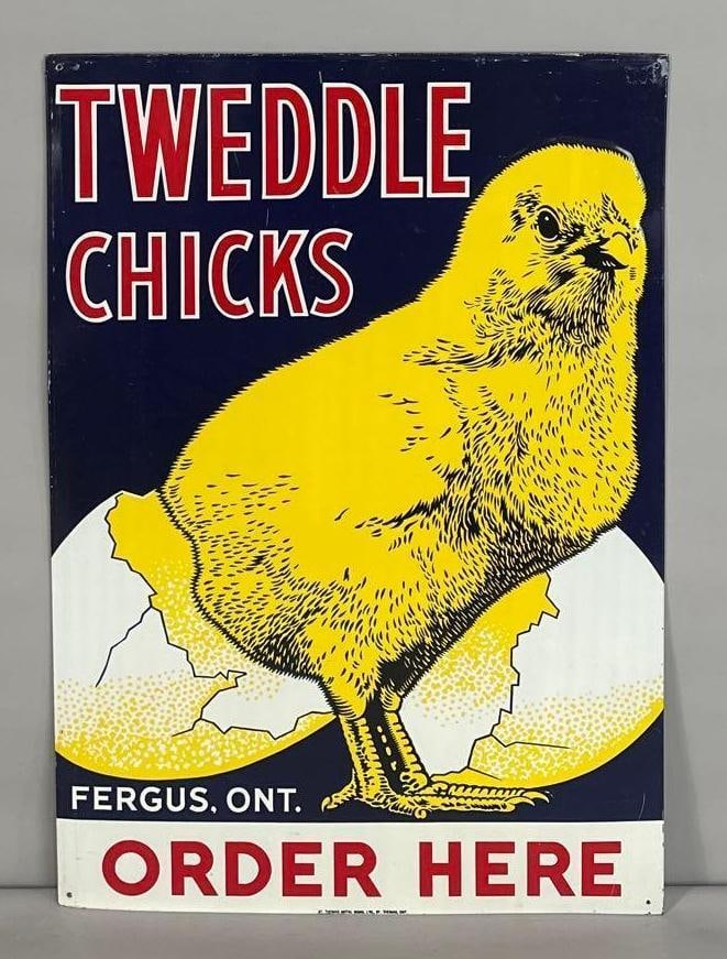 Unique Tweedle Chicks Double-Sided Embossed Tin SIgn (1 of 5)