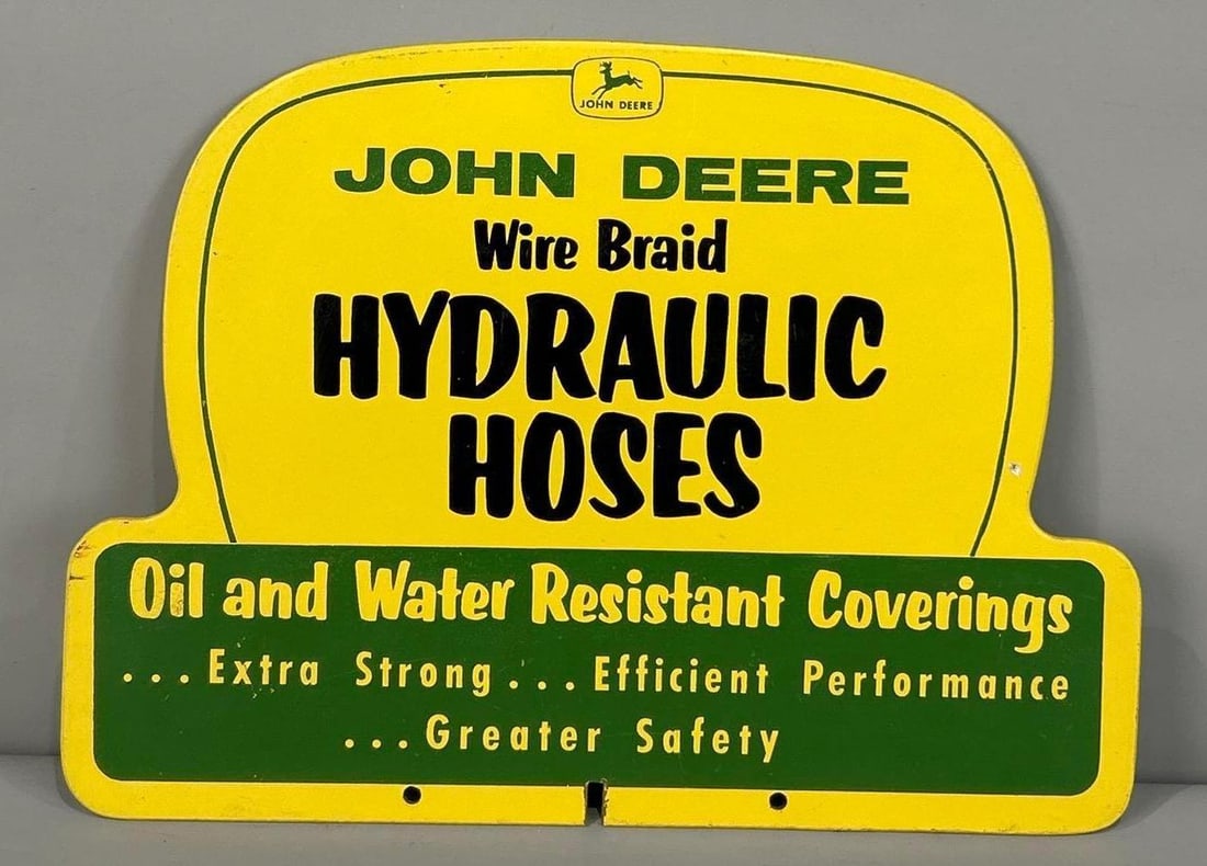 John Deere Hydraulic Hoses w/Logo Masonite Sign (TAC) (1 of 3)