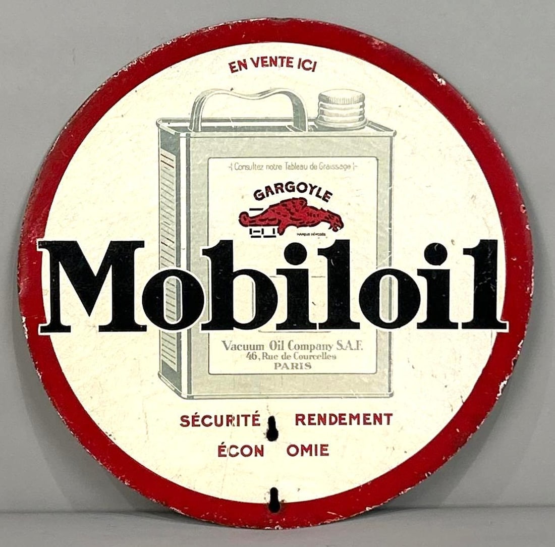 Mobiloil w/Flat Gallon Metal Can Image Metal Sign (TAC) (1 of 7)