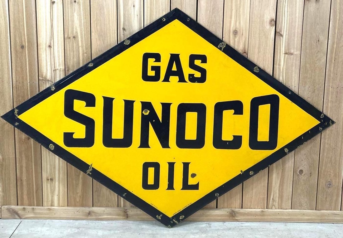 Sunoco Gas Oil Porcelain Identification Sign (medium) (TAC) (1 of 7)