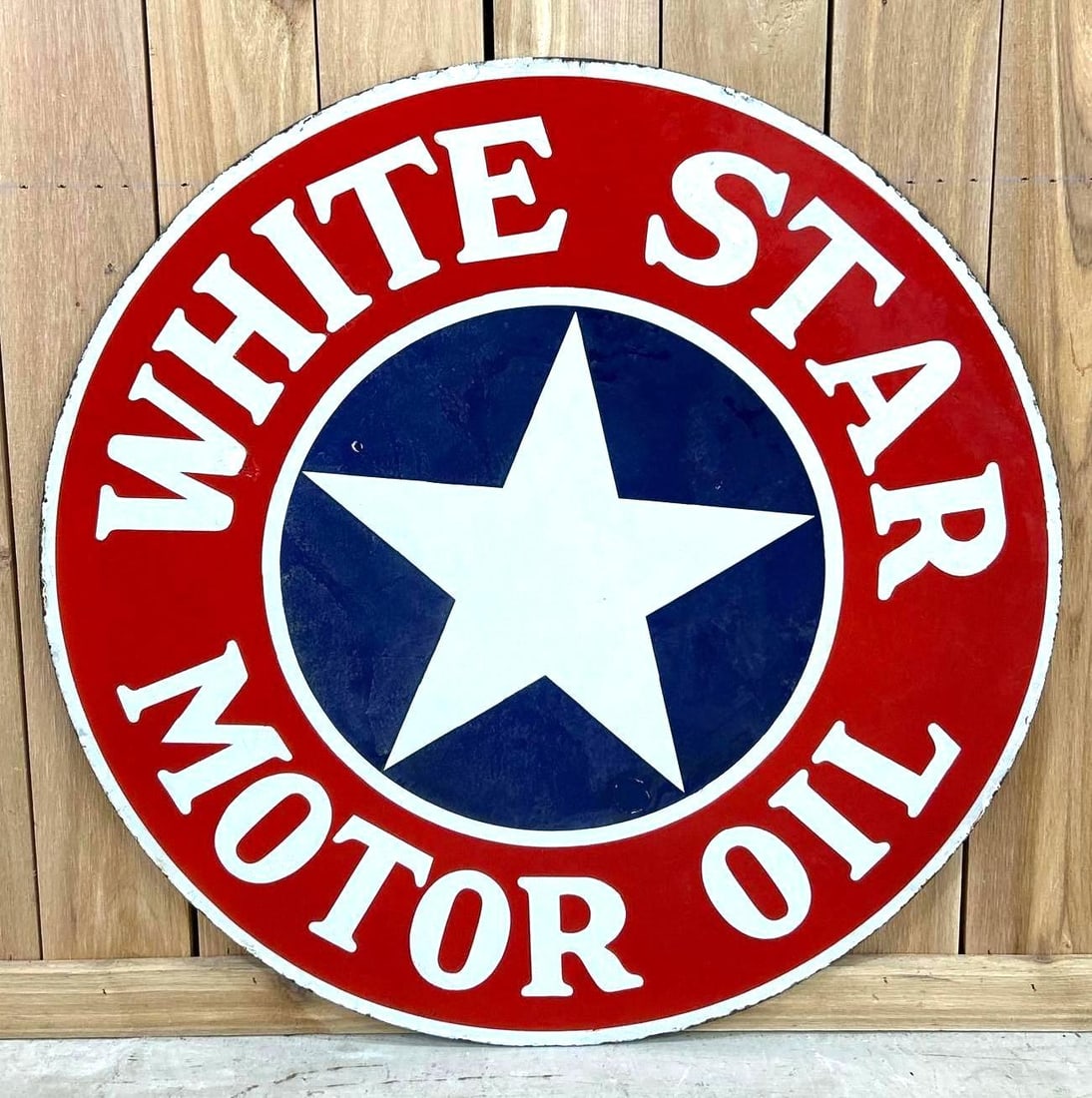 White Star Gasoline White Star Motor Oil Porcelain Sign (TAC) (1 of 6)