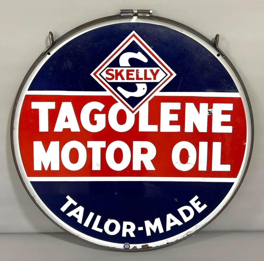 Skelly Tagolene Motor Oil -Grease Master Porcelain Sign (TAC) (1 of 7)