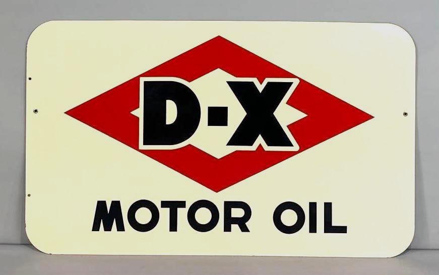 D-X Motor Oil Double-Sided Porcelain Sign (1 of 5)