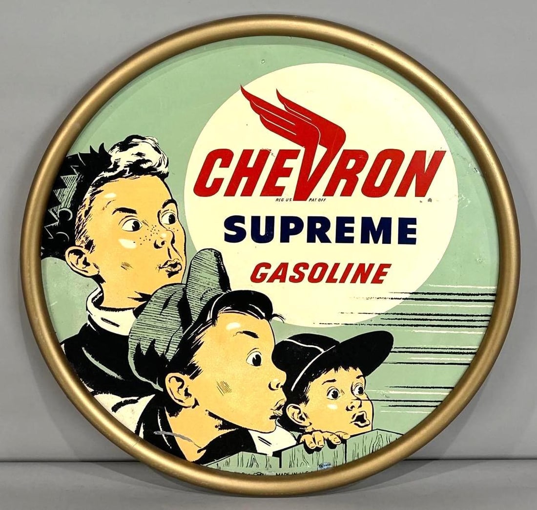 Chevron Supreme Gasoline Single-Sided Tin Sign (1 of 3)
