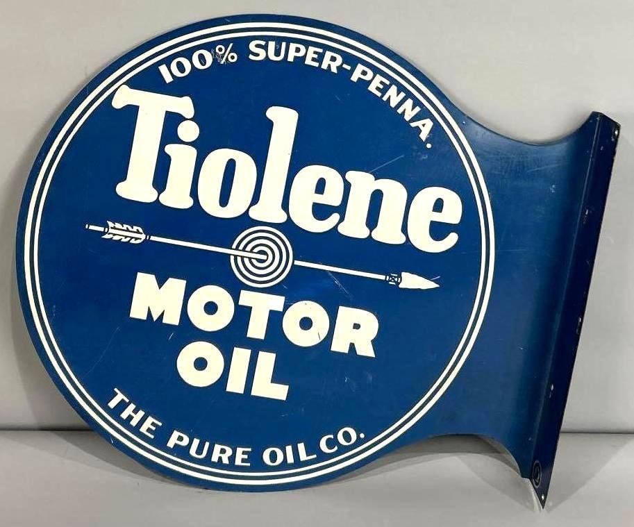 Tiolene Motor Oil Metal Flange Sign (TAC) (1 of 8)