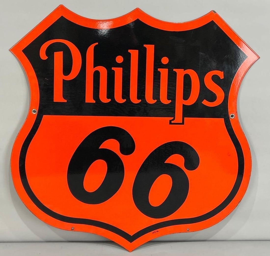 30" Phillips 66 (orange & black) Porcelain Sign (TAC) (1 of 7)