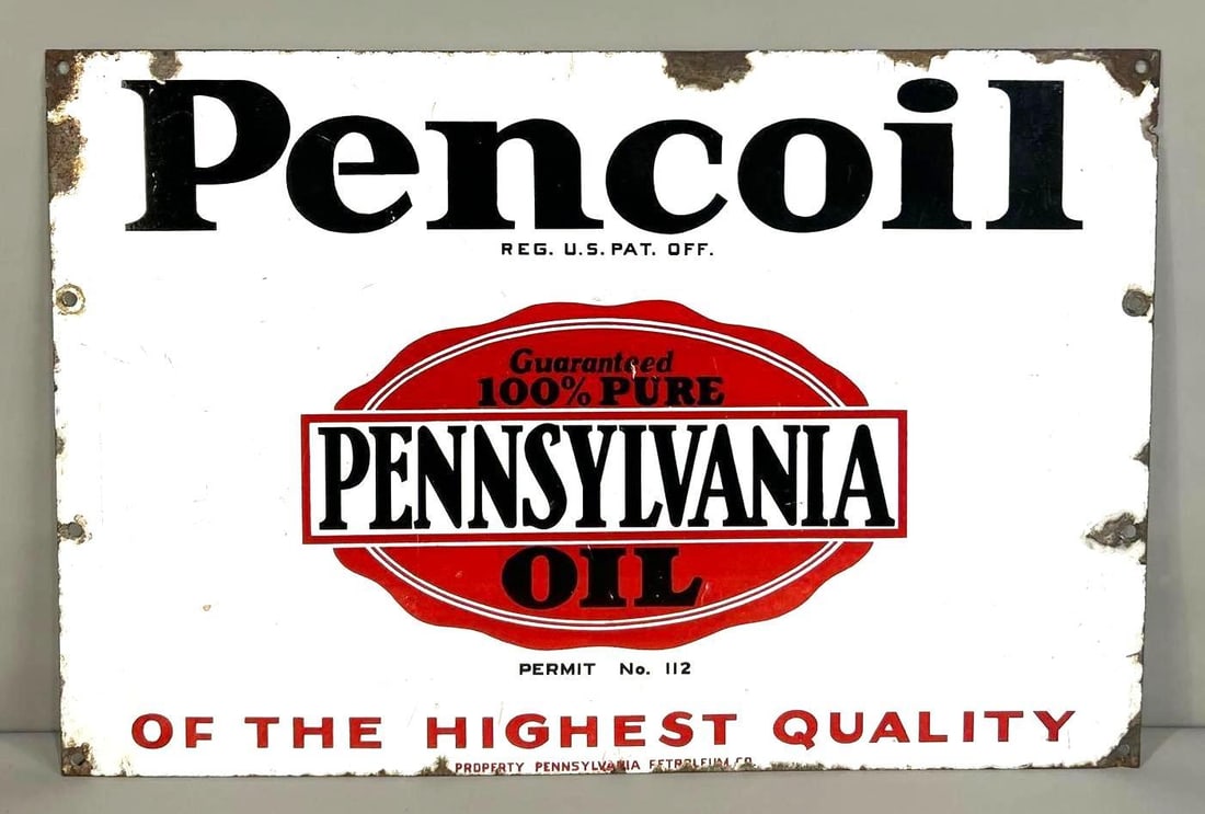 Pencoil Pennsylvania Oil Of the Highest Quality Porcelain Sign (TAC) (1 of 7)