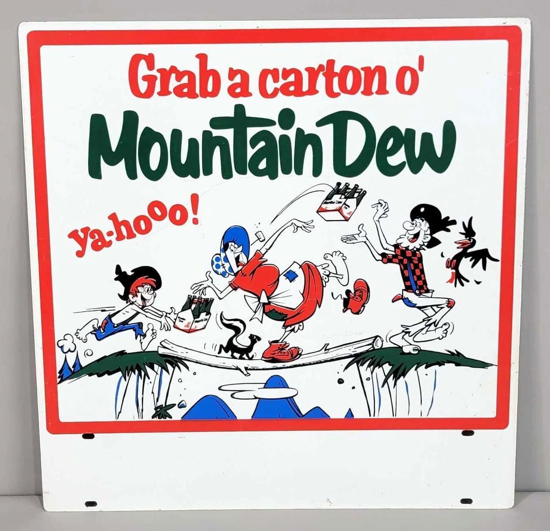 Stellar Grab a carton Mountain Dew Ya-Hoo! w/Graphics Metal Sign (TAC) (1 of 3)
