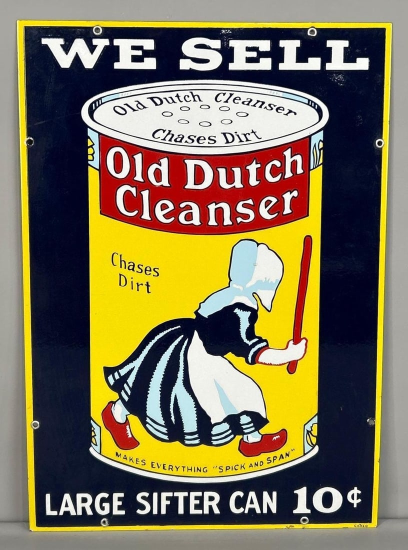 Old Dutch Cleanser Single-Sided Porcelain Sign W/ Product Graphic (1 of 5)