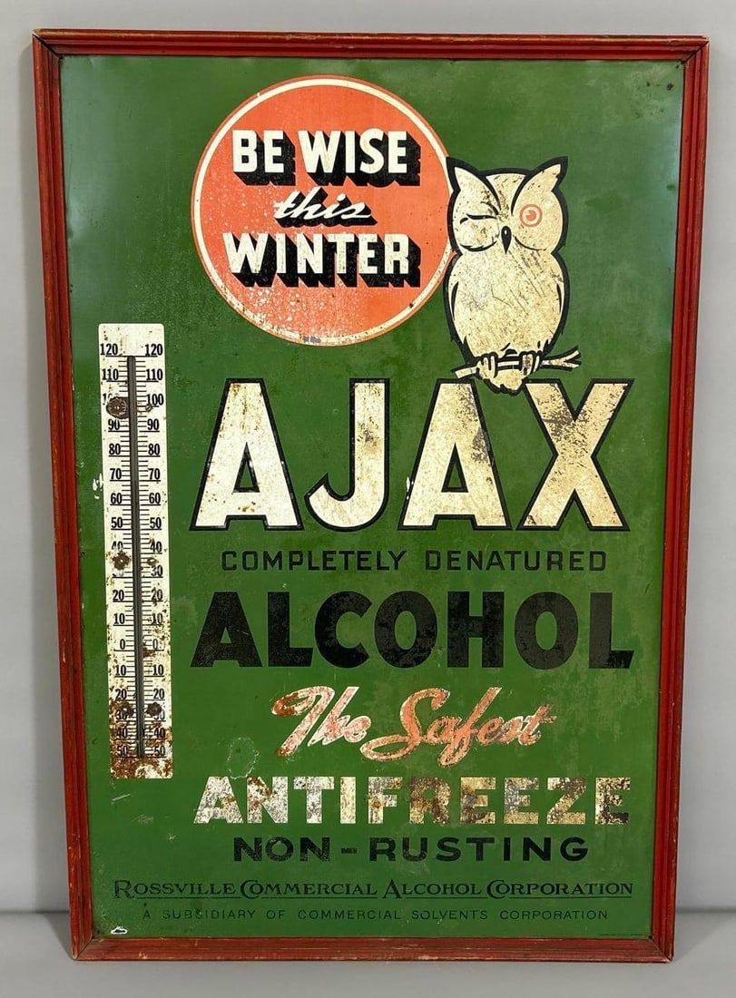 Ajax The Safest Anti-Freeze w/Logo Metal Thermometer (TAC) (1 of 5)