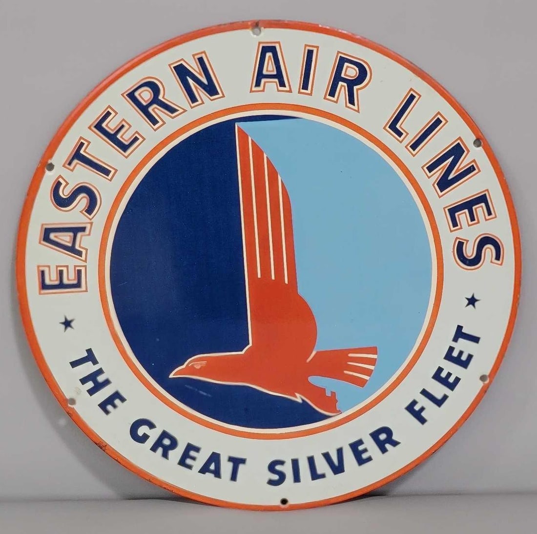 Eastern Air Lines "The Great Silver Fleet" w/Logo Porcelain Sign (TAC) (1 of 4)
